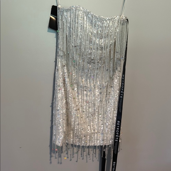 RETROFETE HEATHER SEQUIN STAR FRINGE DRESS - Picture 1 of 8